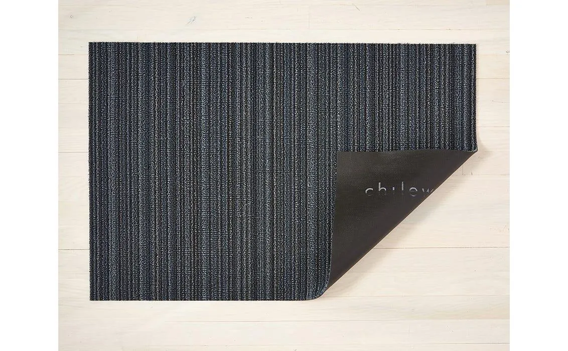 Chilewich Indoor Outdoor Shag Mat - Skinny Stripe / Blue / 18x28"