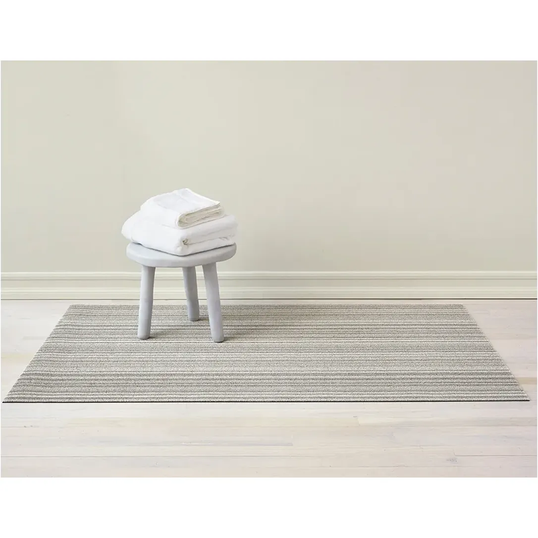 Chilewich Indoor Outdoor Shag Utility Mat - Skinny Stripe / Birch / 24x36"