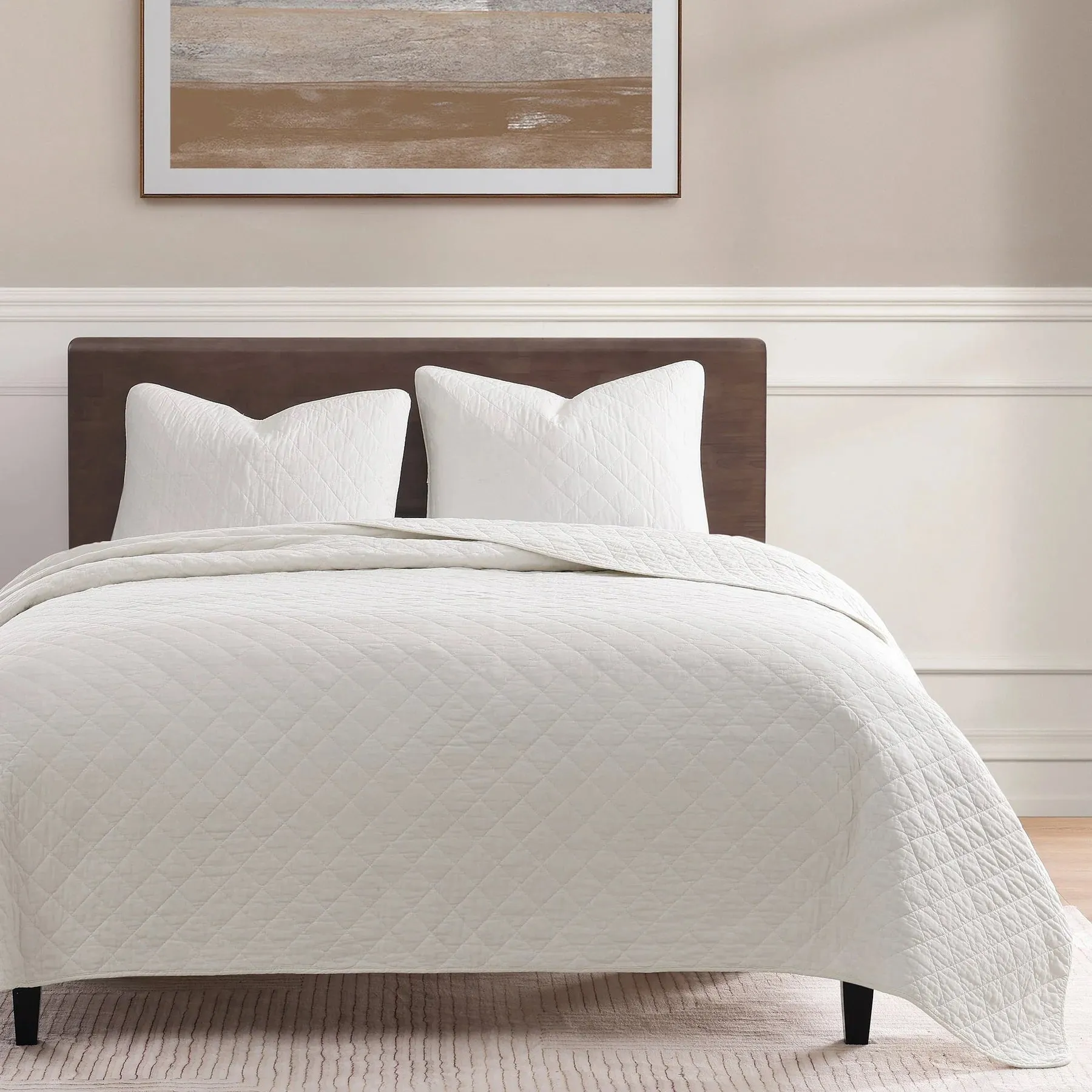 Cotton Comfort White Quilt Set