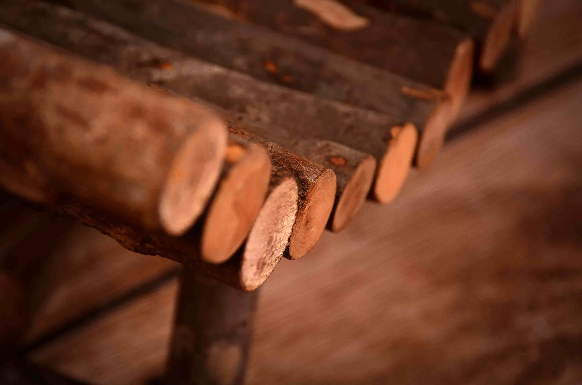 Curved Rustic Bench