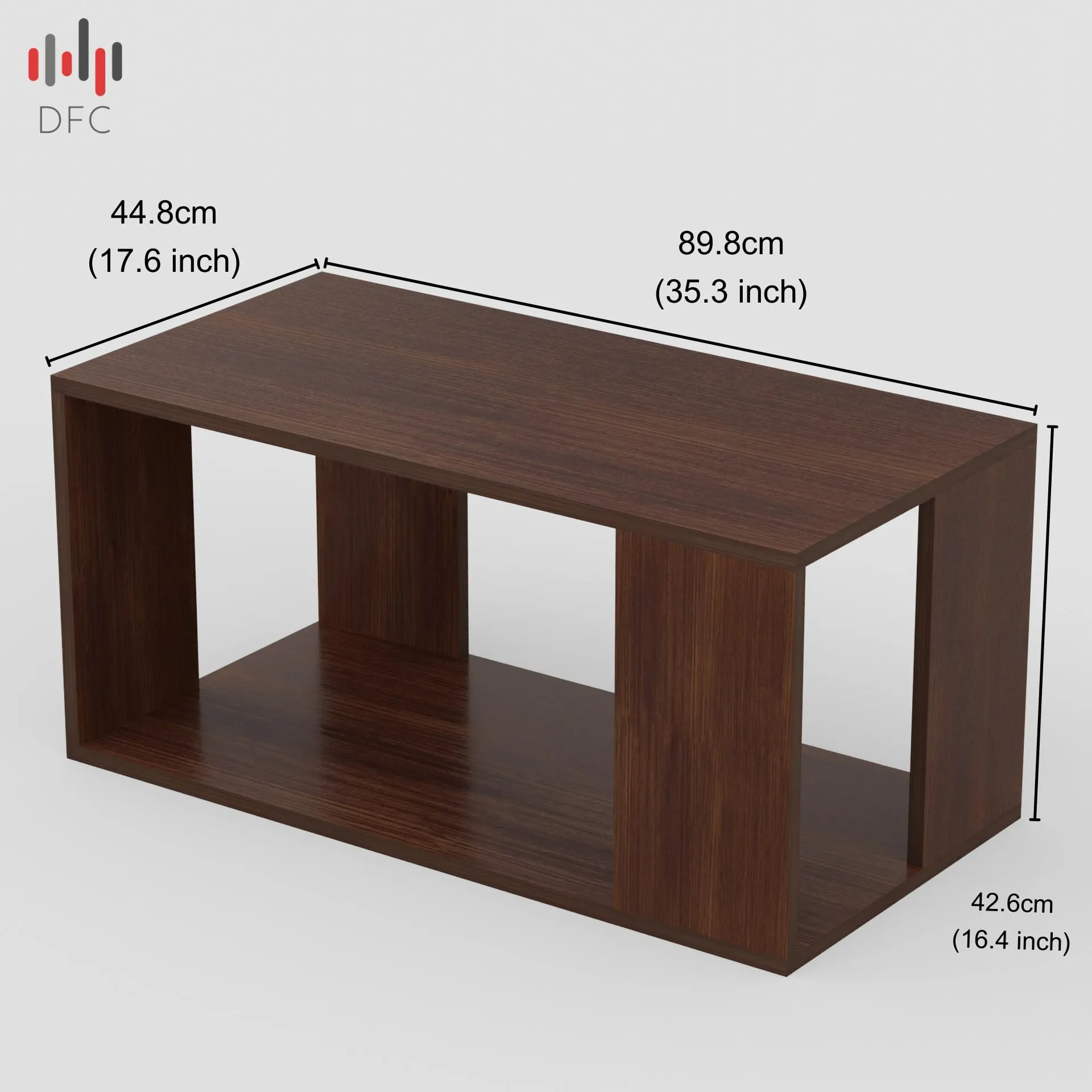 DFC Carrera Engineered Wood Coffee Center Sofa Tea/Teapoy Console Table with Storage for Living Room Home Hall (Oak)