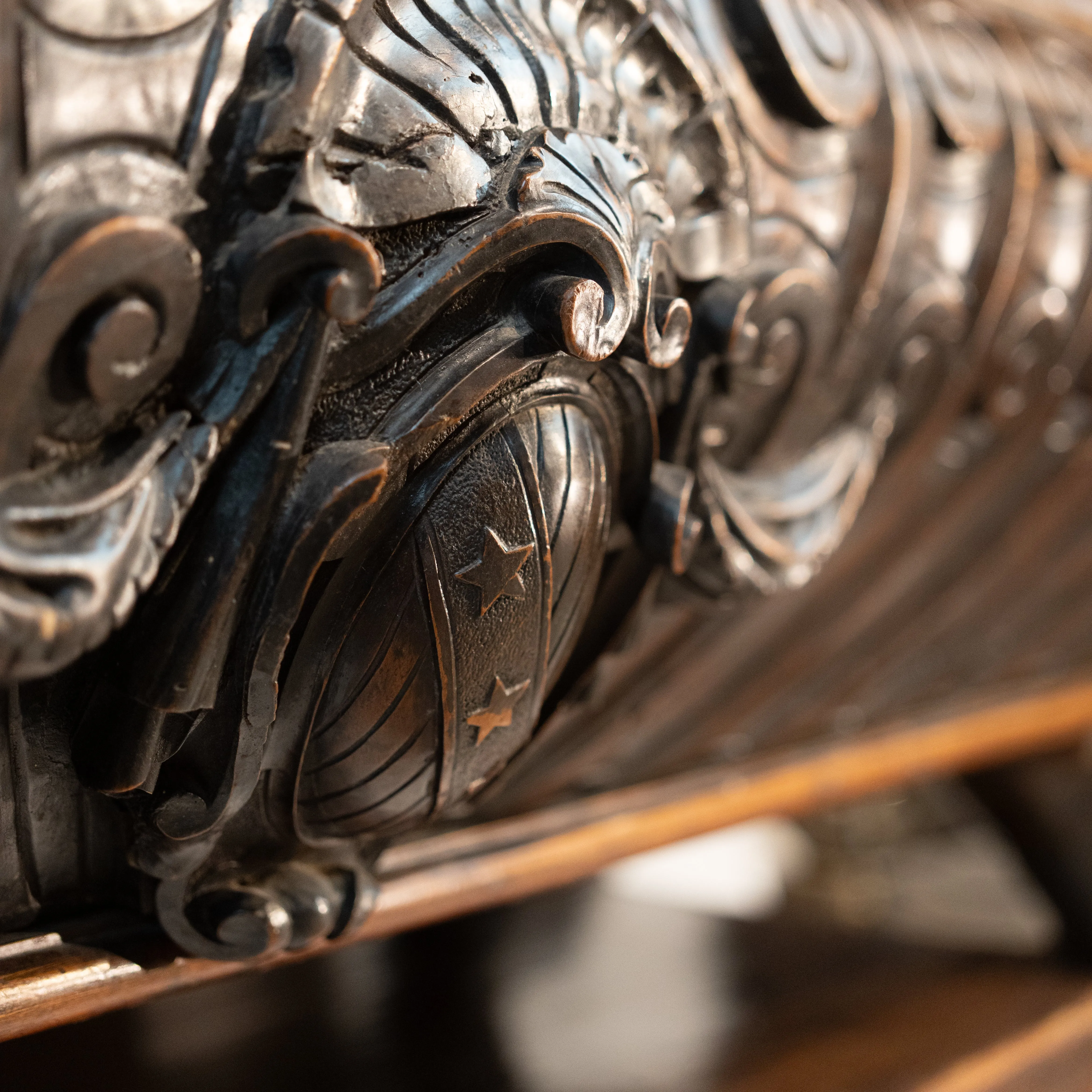 Extraordinary 17th-century Italian "cassone" walnut marriage chest