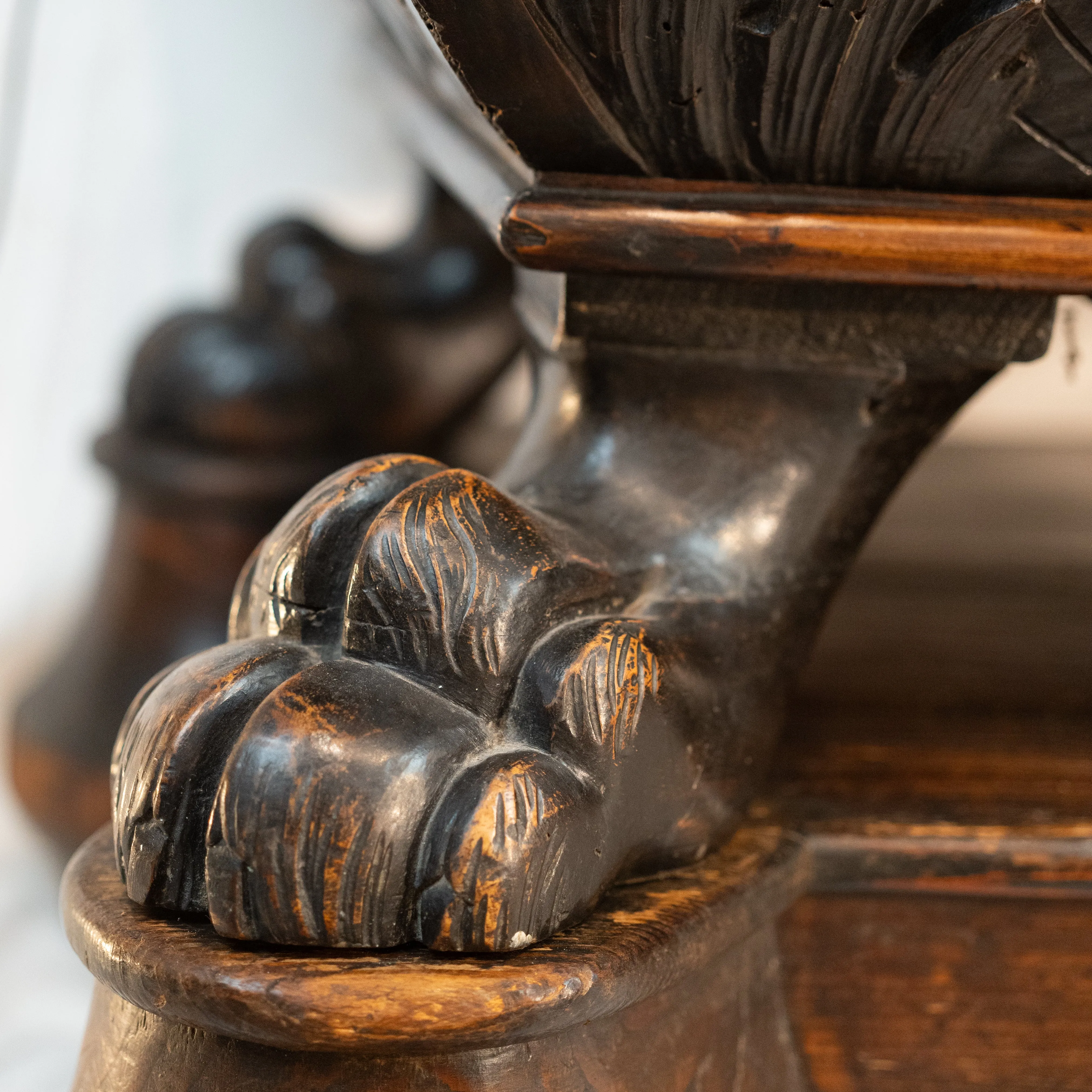 Extraordinary 17th-century Italian "cassone" walnut marriage chest