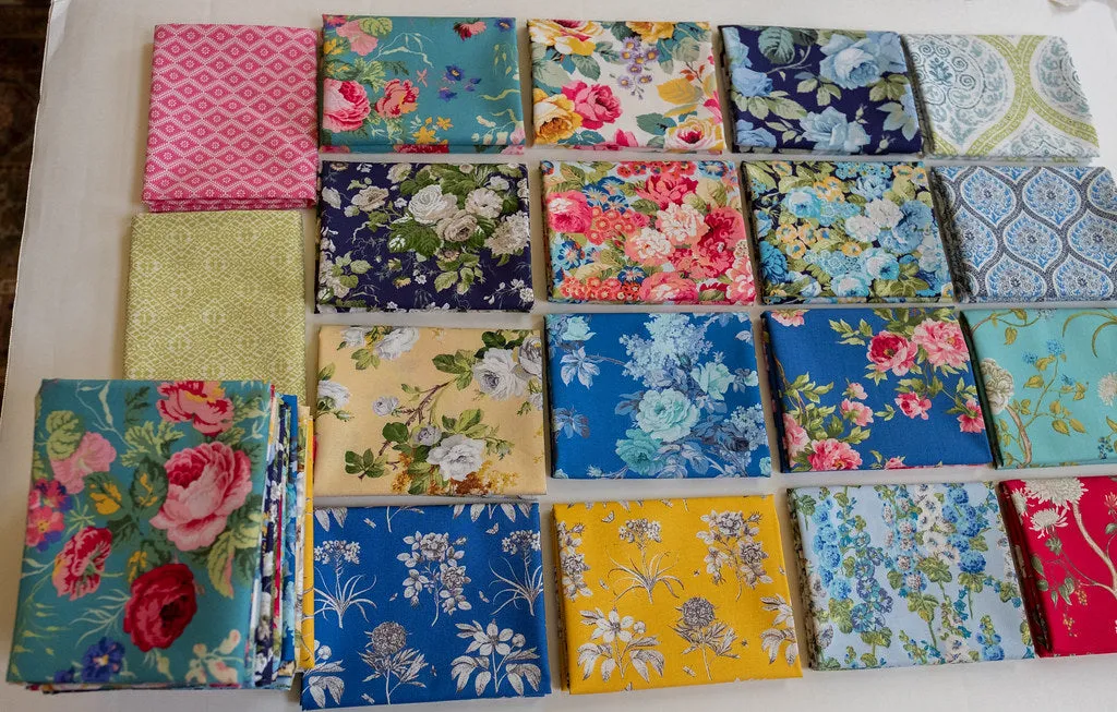 Fabric Bundle of 18 fat 1/4s from A Celebration of Sanderson Collection by House of Sanderson, For Free Spirit Fabrics