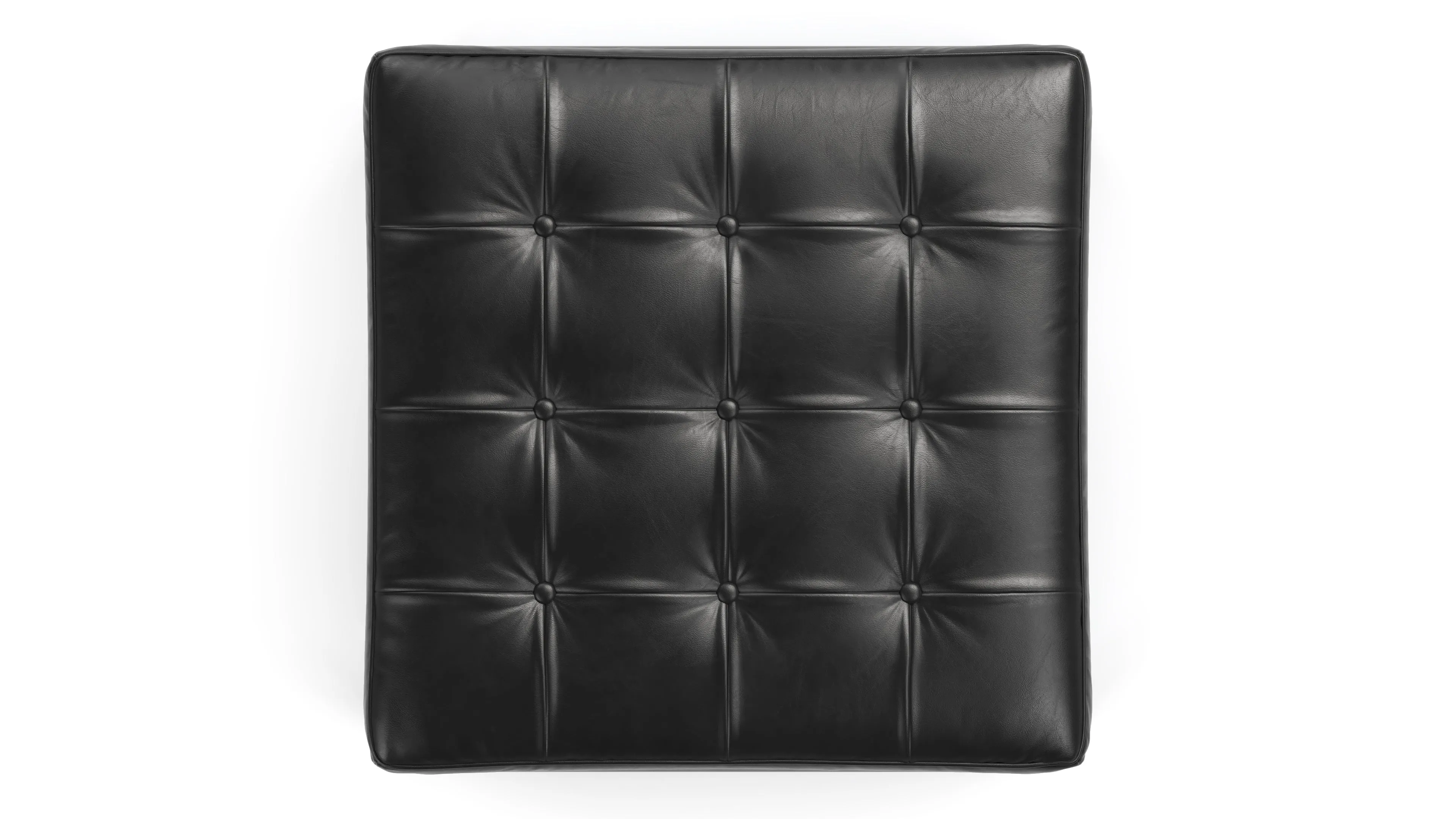 Florence - Florence Ottoman, Midnight Black Premium Leather