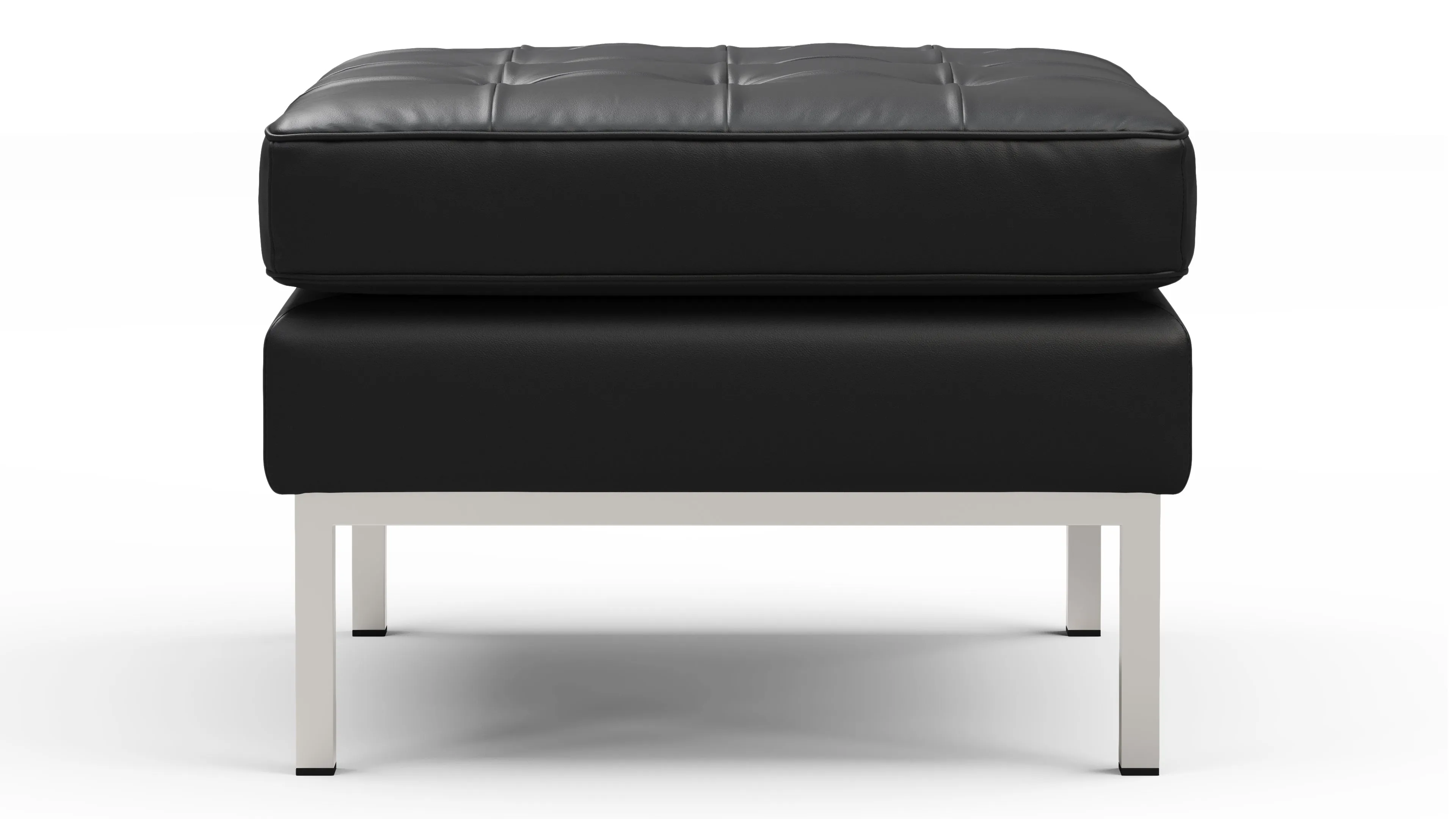 Florence - Florence Ottoman, Vintage Black Vegan Leather