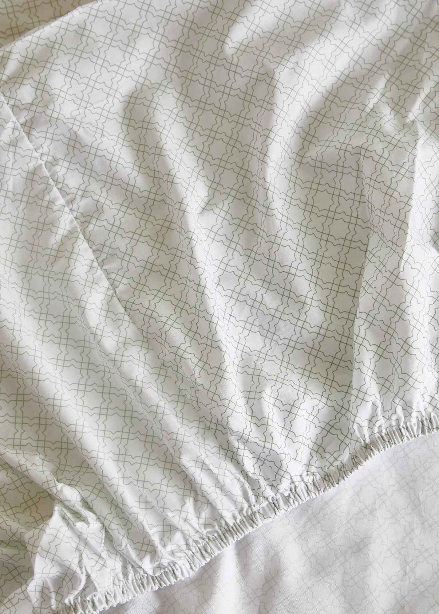 Foxford Sage Trellis Fitted Sheet