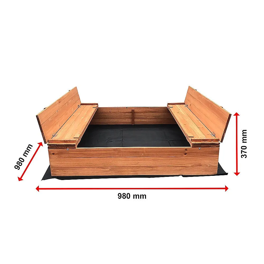 FSC-Certified Wooden Sandbox with Benches, Spruce Timber