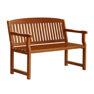 Gardeon Outdoor Garden Bench Wooden 2 Seater Lounge Chair Patio Furniture Brown