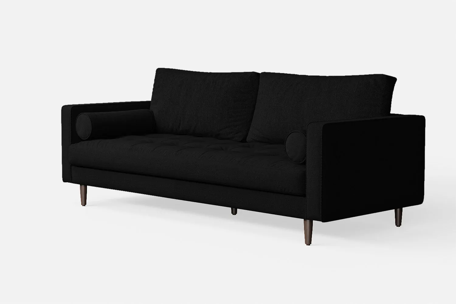 Gela 2 Seater Sofa Black Linen Fabric