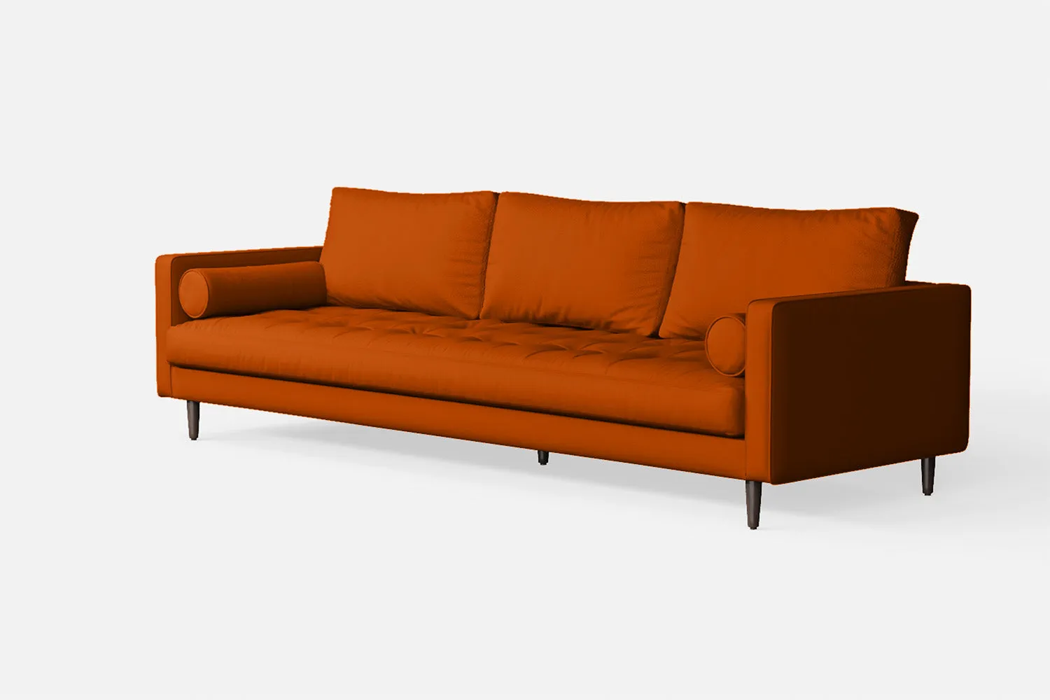 Gela 4 Seater Sofa Orange Leather