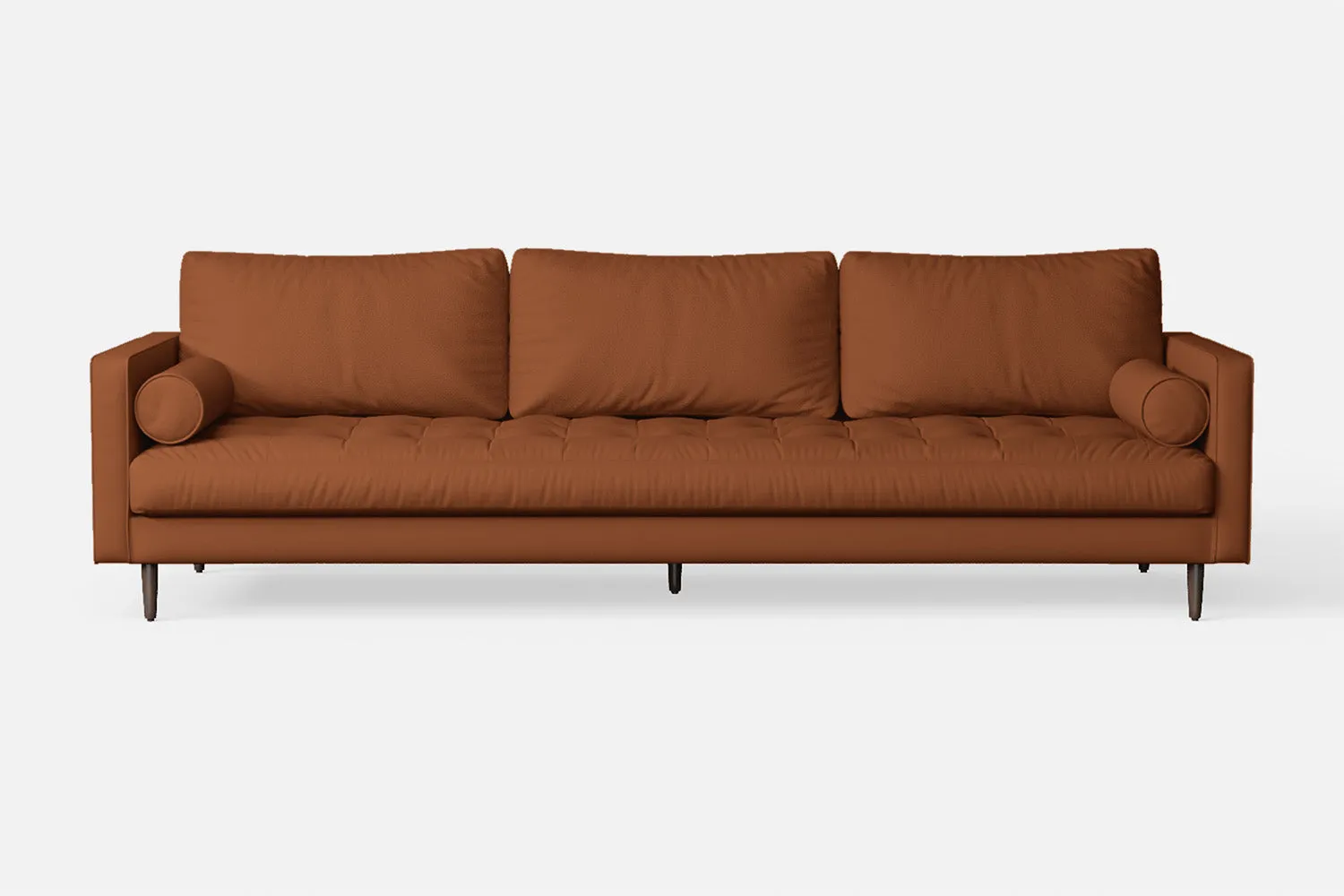 Gela 4 Seater Sofa Tan Brown Leather