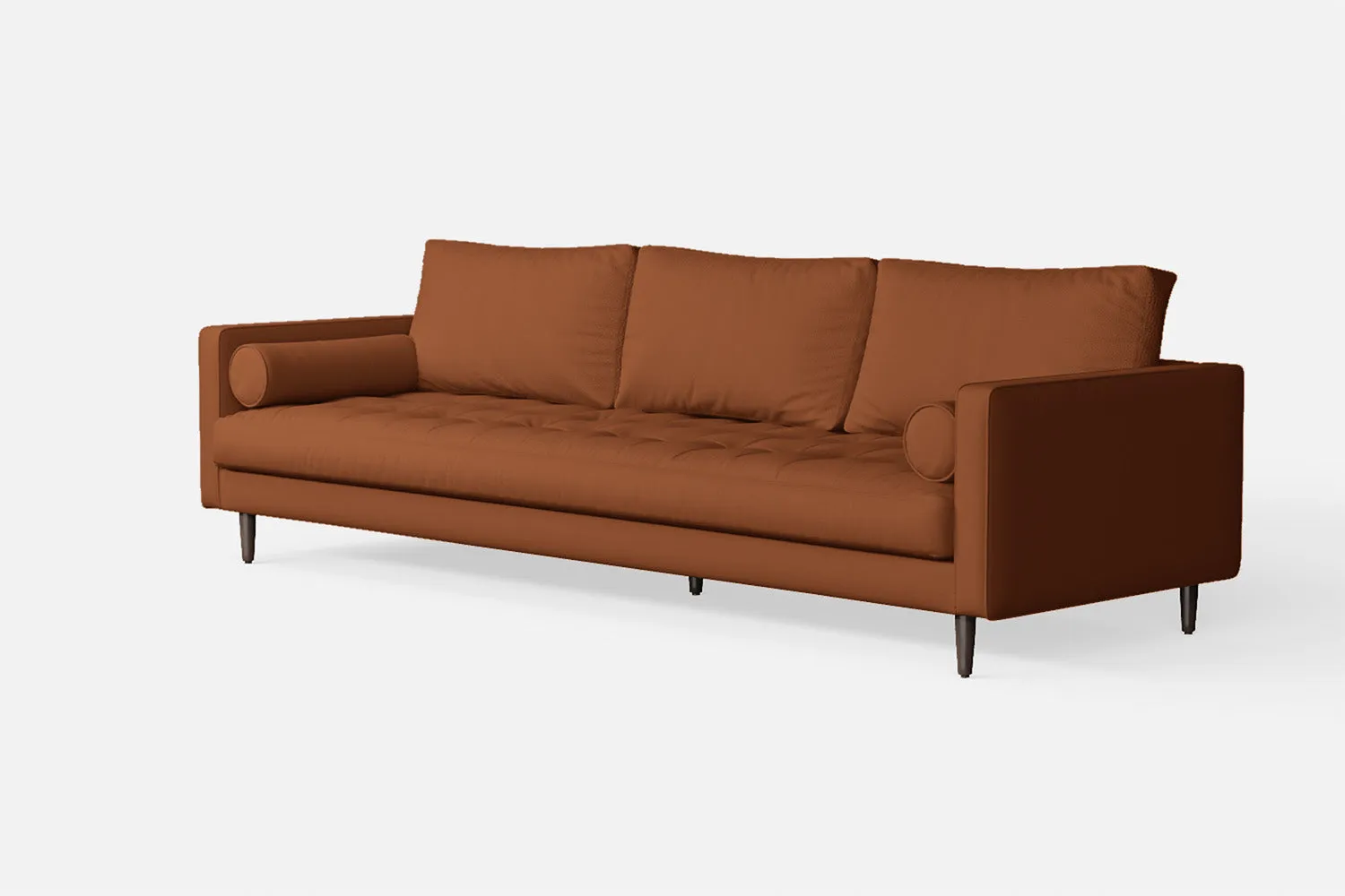 Gela 4 Seater Sofa Tan Brown Leather