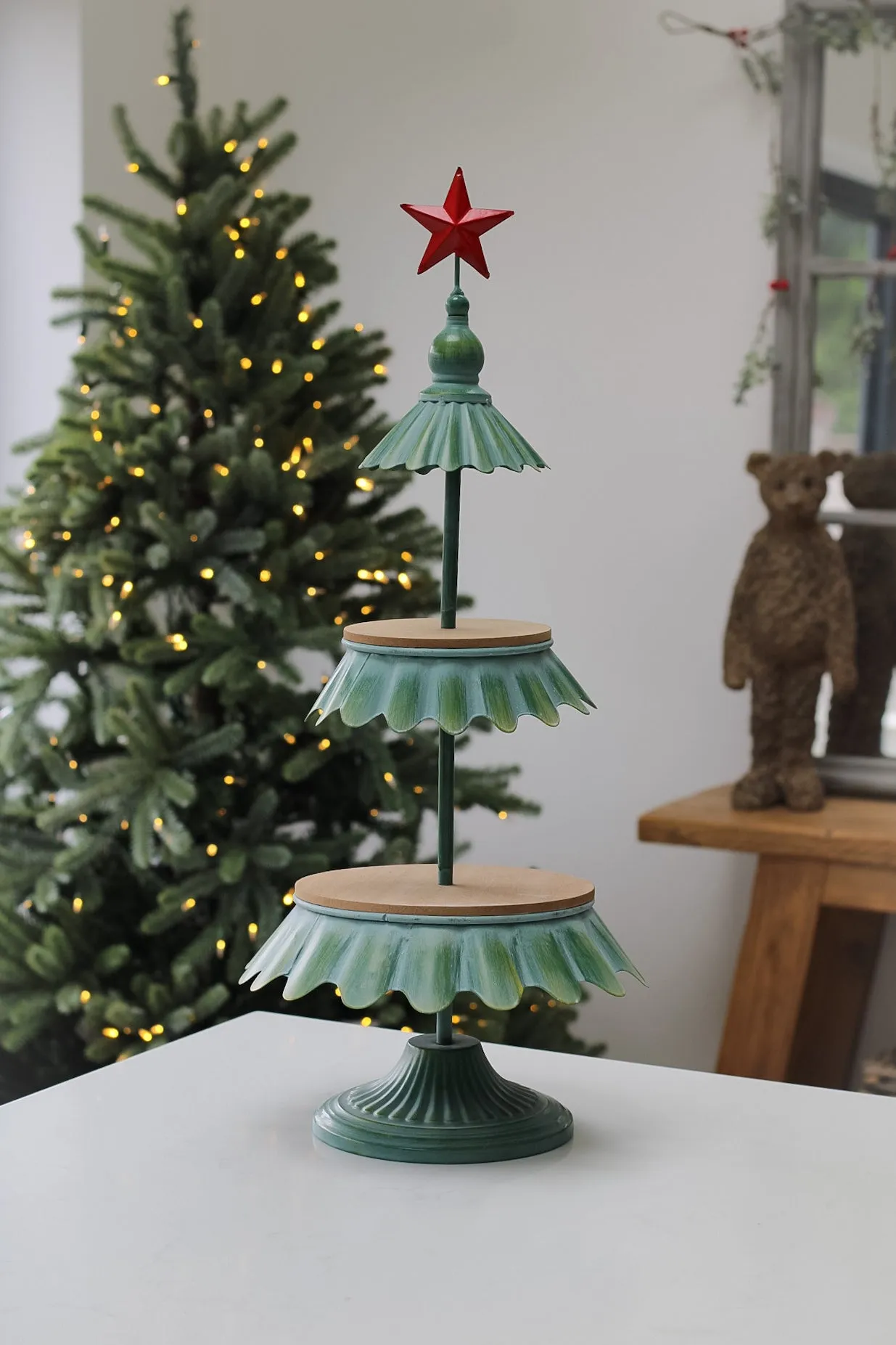 Green Metal Christmas Tree Styling Stand