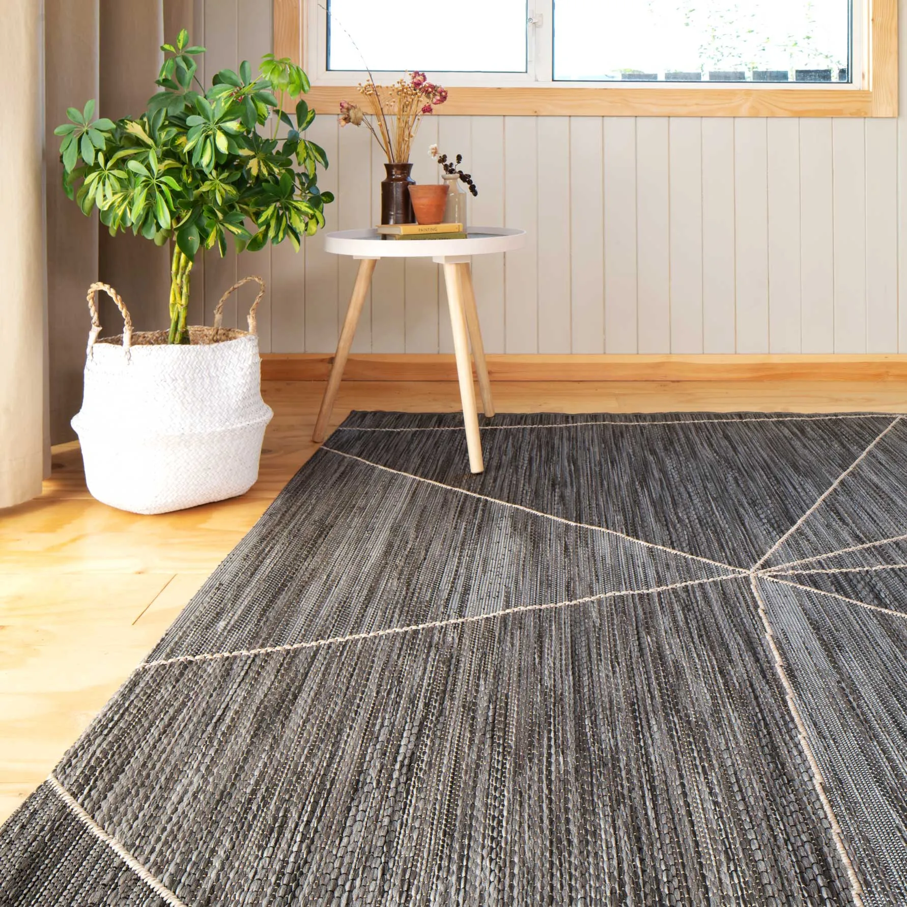 Grey Fractured Flatweave Indoor Outdoor Area Rug - Bonnie