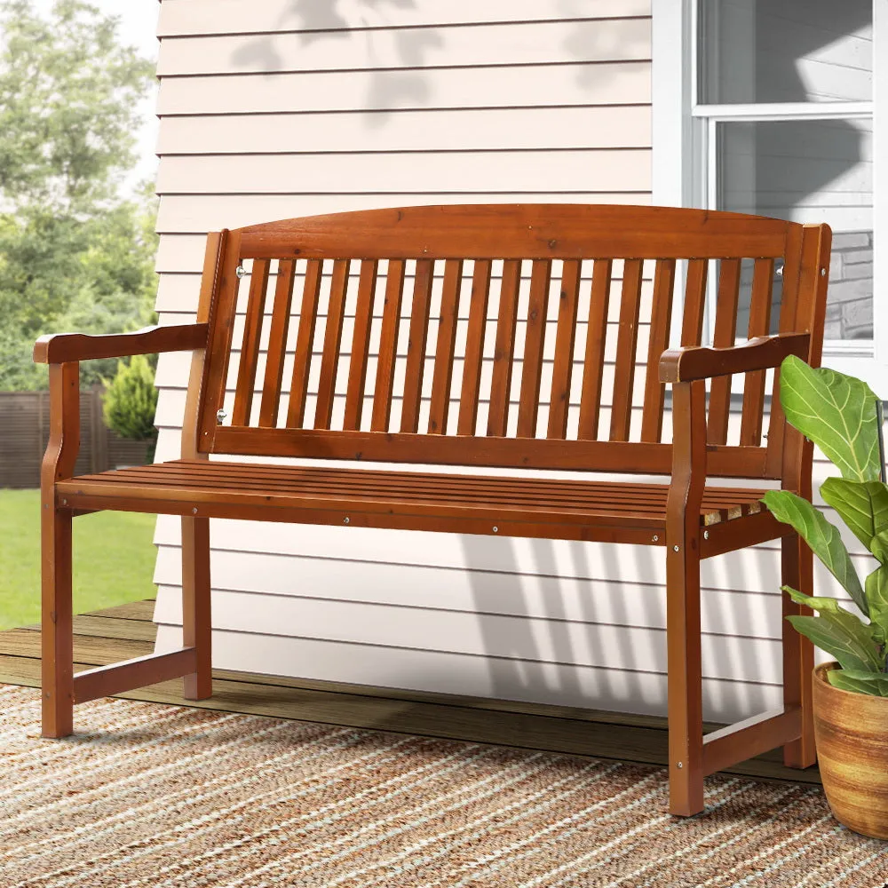 Handcrafted 2-Seater Wooden Garden Bench, Weather-Resistant - Gardeon