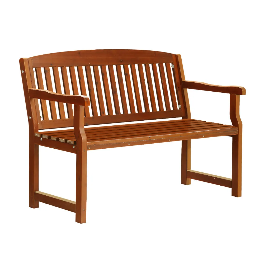 Handcrafted 2-Seater Wooden Garden Bench, Weather-Resistant - Gardeon