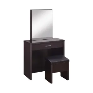 Harvey 2-piece Vanity Set with Lift-Top Stool Cappuccino