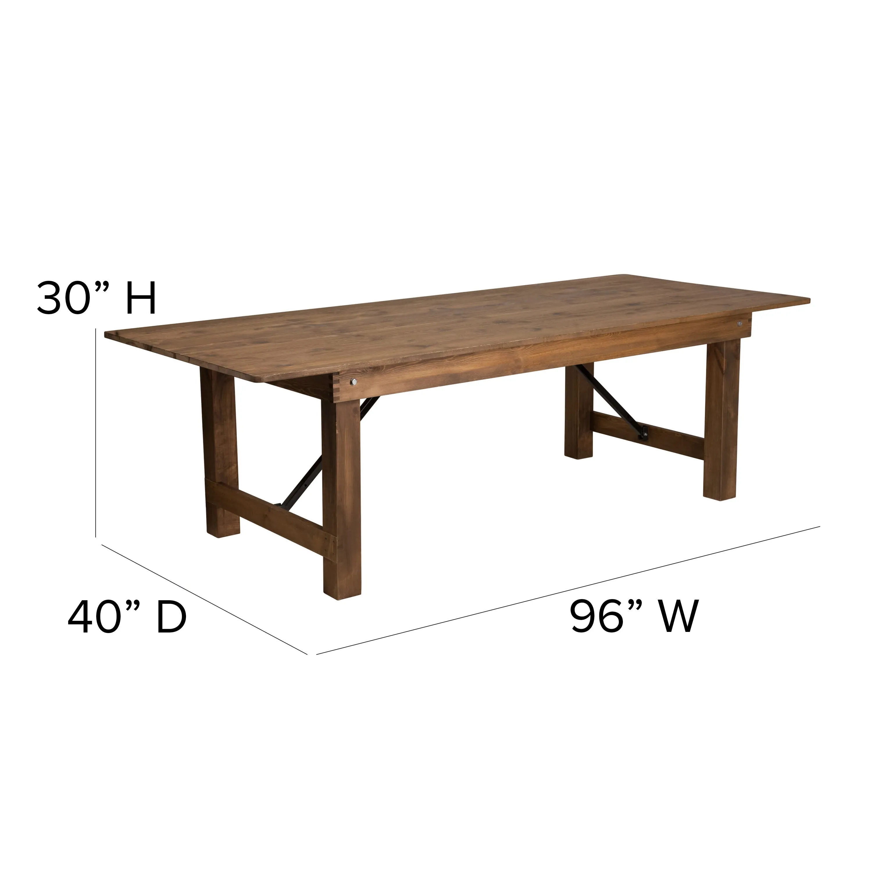 HERCULES Series 8' x 40'' Folding Farm Table and Four 40.25"L Bench Set