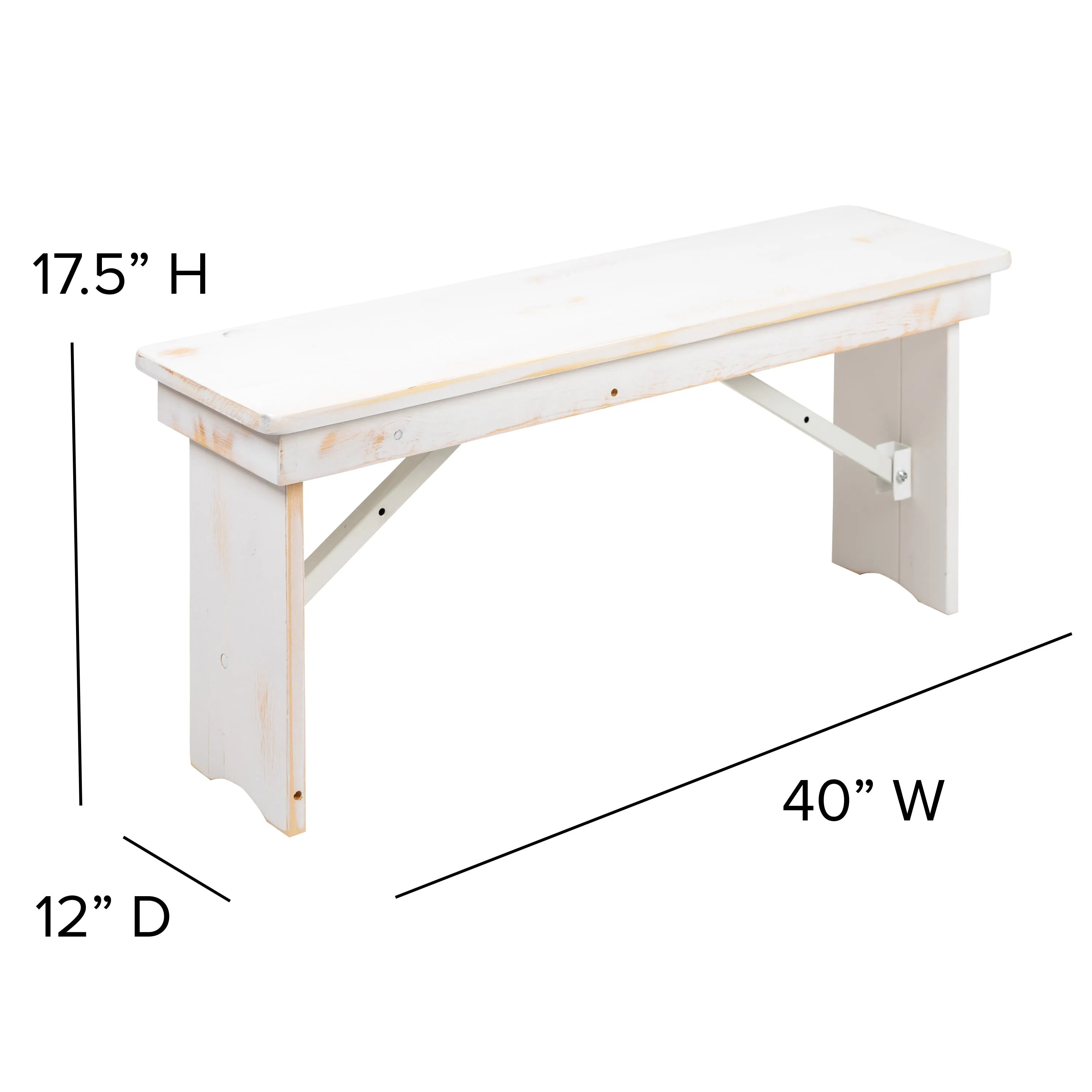 HERCULES Series 8' x 40'' Folding Farm Table and Four 40.25"L Bench Set