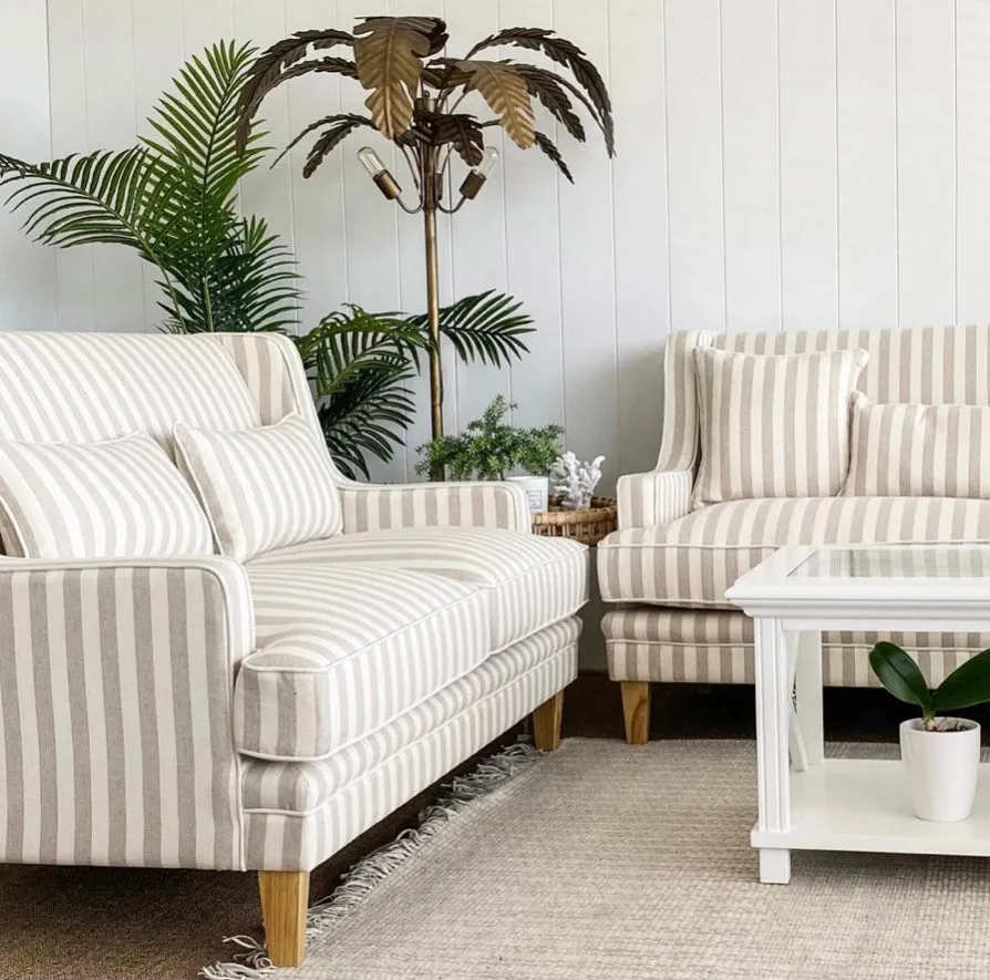 Hudson Natural Stripe 2 Seater Sofa