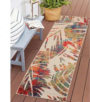 Indoor Outdoor Area Rug Size 2ft 3in x 10ft Siesta - Cream