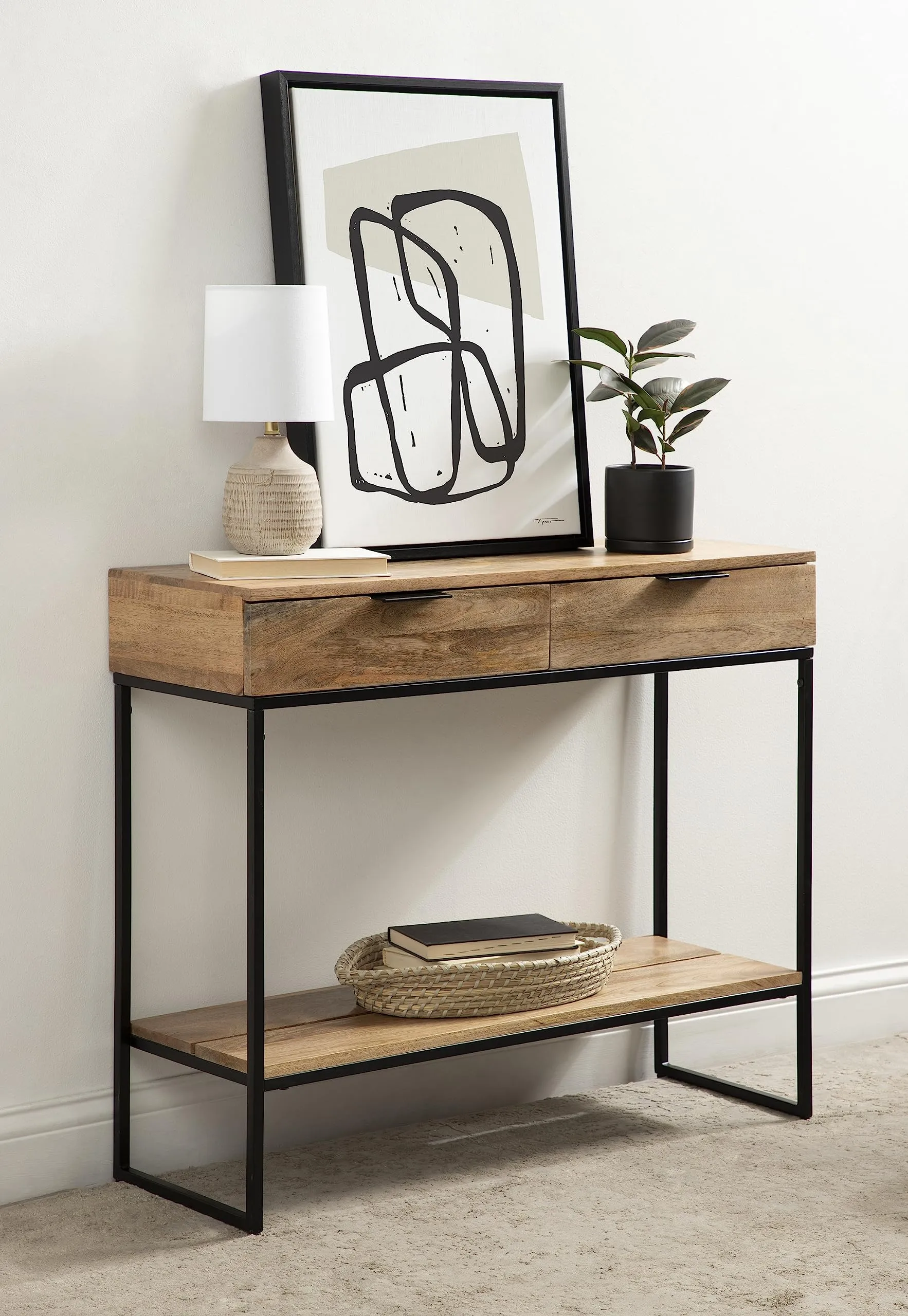 Industrial Wooden Console Table