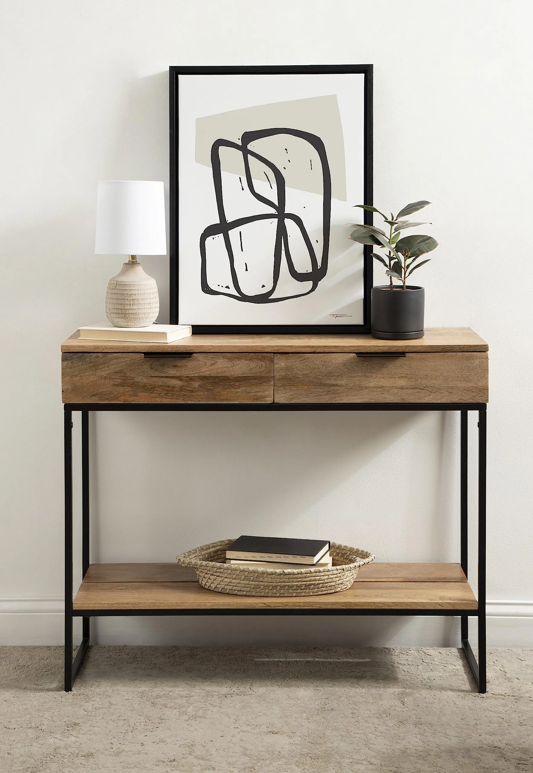 Industrial Wooden Console Table