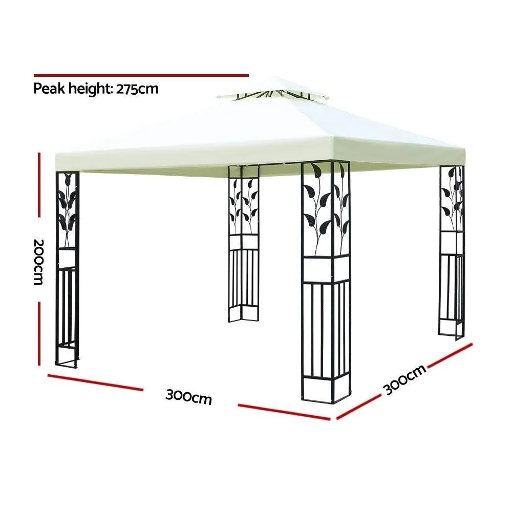 Instahut Gazebo 3x3m Marquee Outdoor Party Wedding Gazebos Tent Iron Art