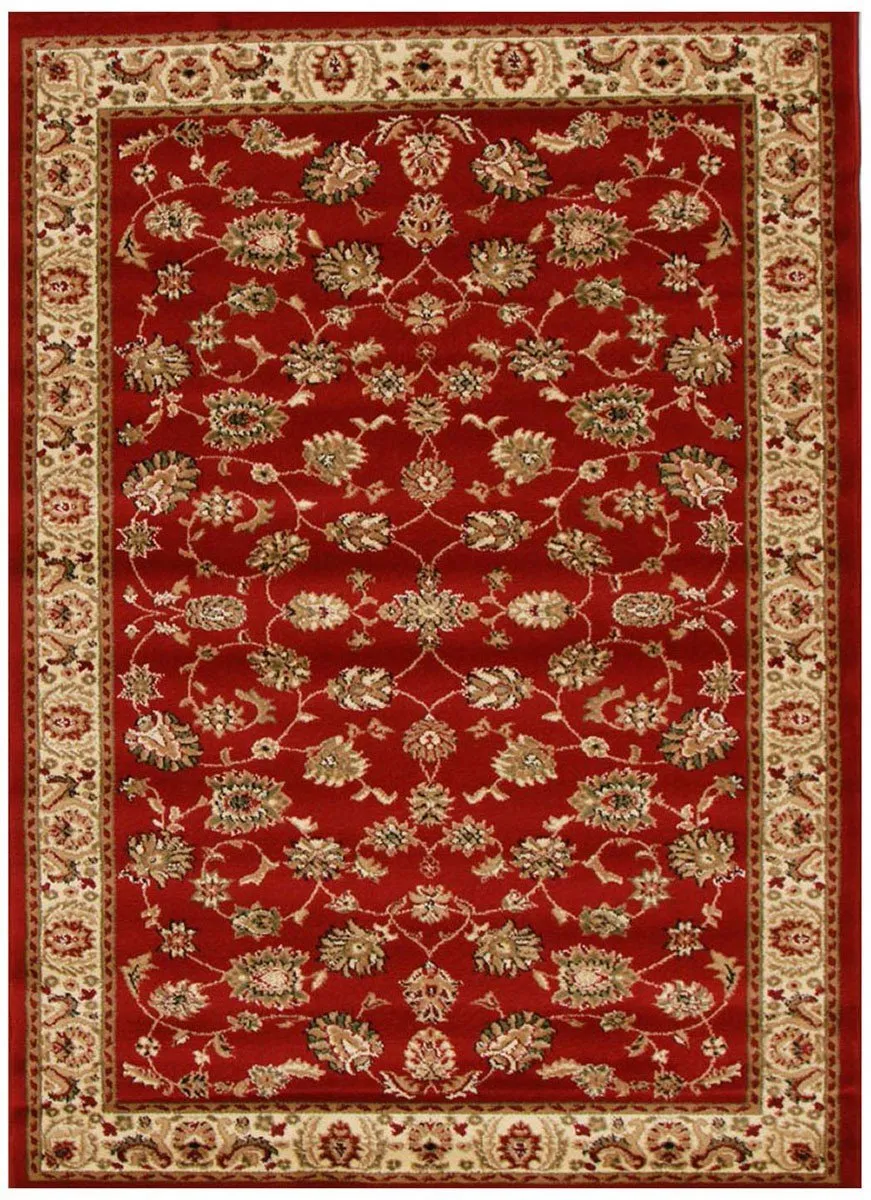 Istanbul Collection Traditional Floral Pattern Red Rug