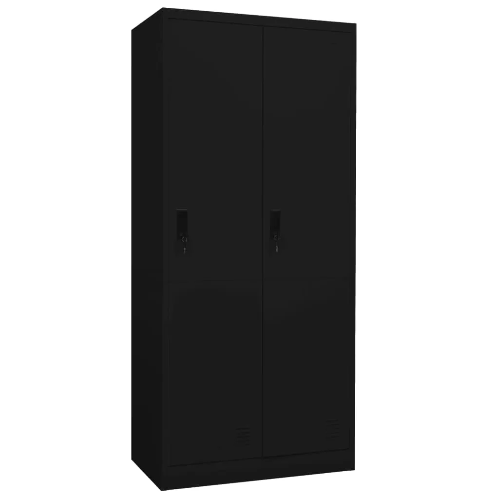 Kleiderschrank Schwarz 80x50x180 cm Stahl