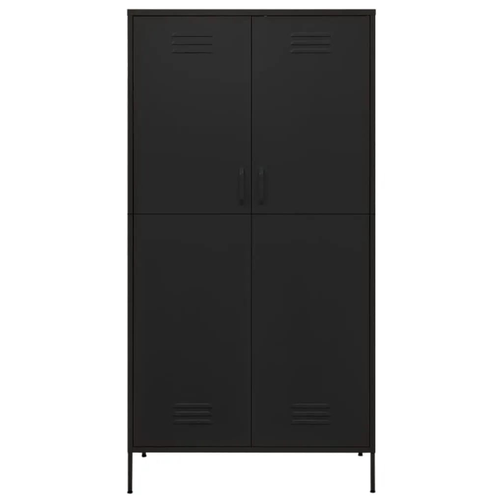 Kleiderschrank Schwarz 90x50x180 cm Stahl