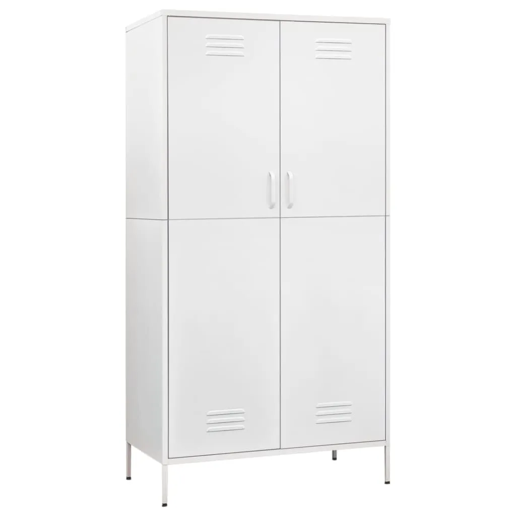 Kleiderschrank Weiß 90x50x180 cm Stahl