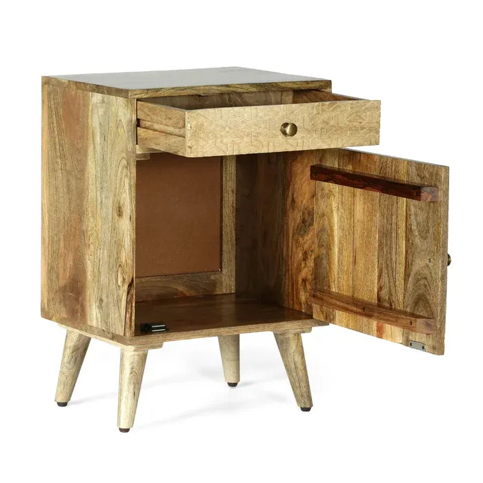 Leeza Mango Wood Bedside Table