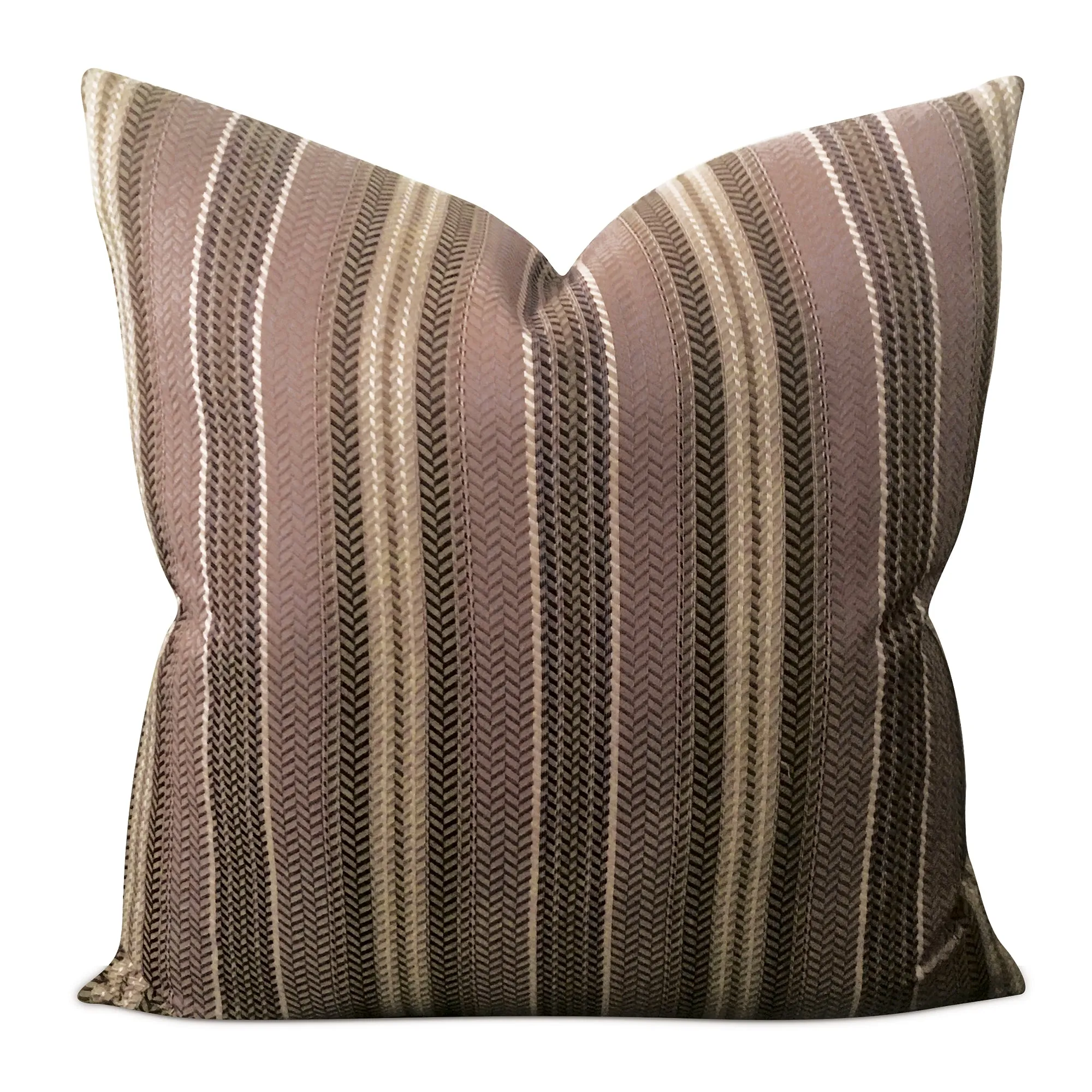 Lilac Woven Geometric Stripe Throw Pillow Cover 22x22