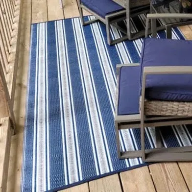 Mad Mats - Vertical Stripe - Blue & White