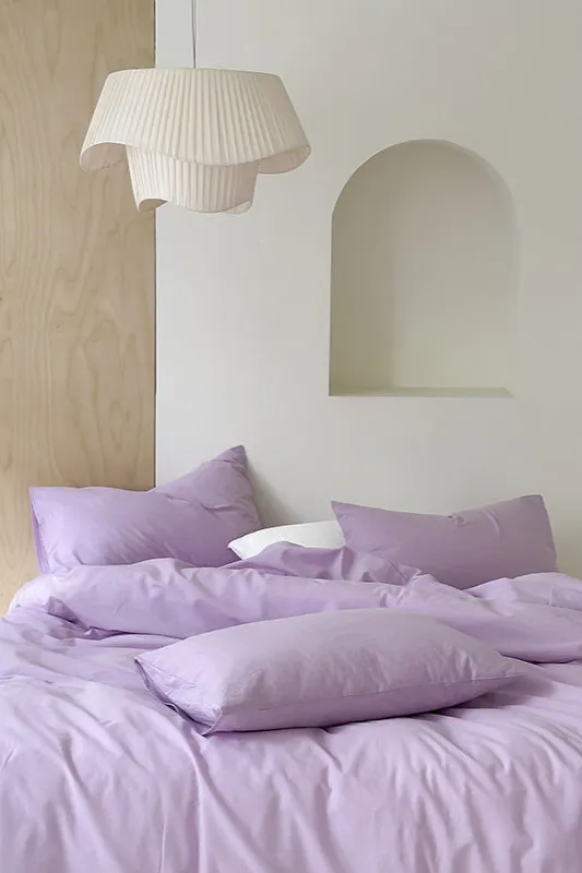 Modern Washed Cotton Bedding Set / Purple