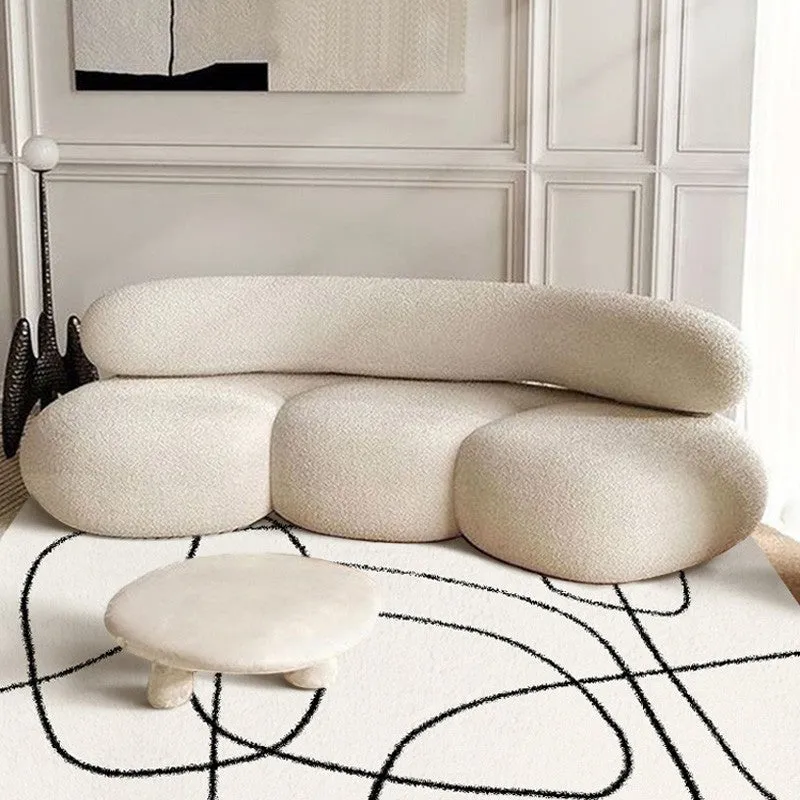 Modern White Curved Sofa