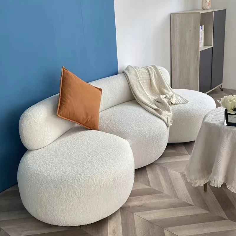 Modern White Curved Sofa