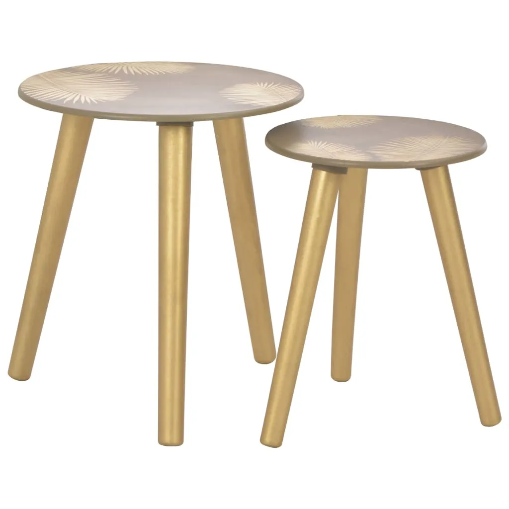 Nesting Side Tables 2 pcs Gold 40x45 cm/30x40 cm MDF