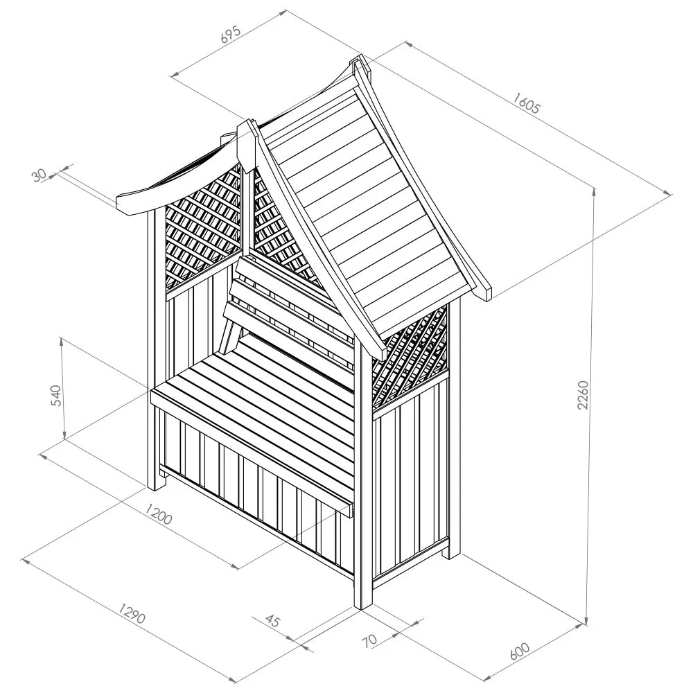 Norfolk Arbour with Storage Box