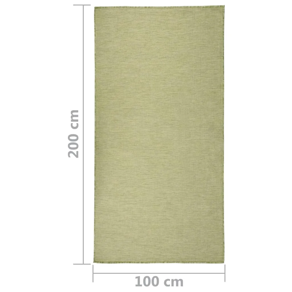 Outdoor Flatweave Rug 100x200 cm Green