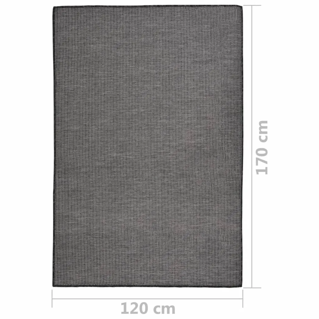 Outdoor Flatweave Rug 120x170 cm Grey