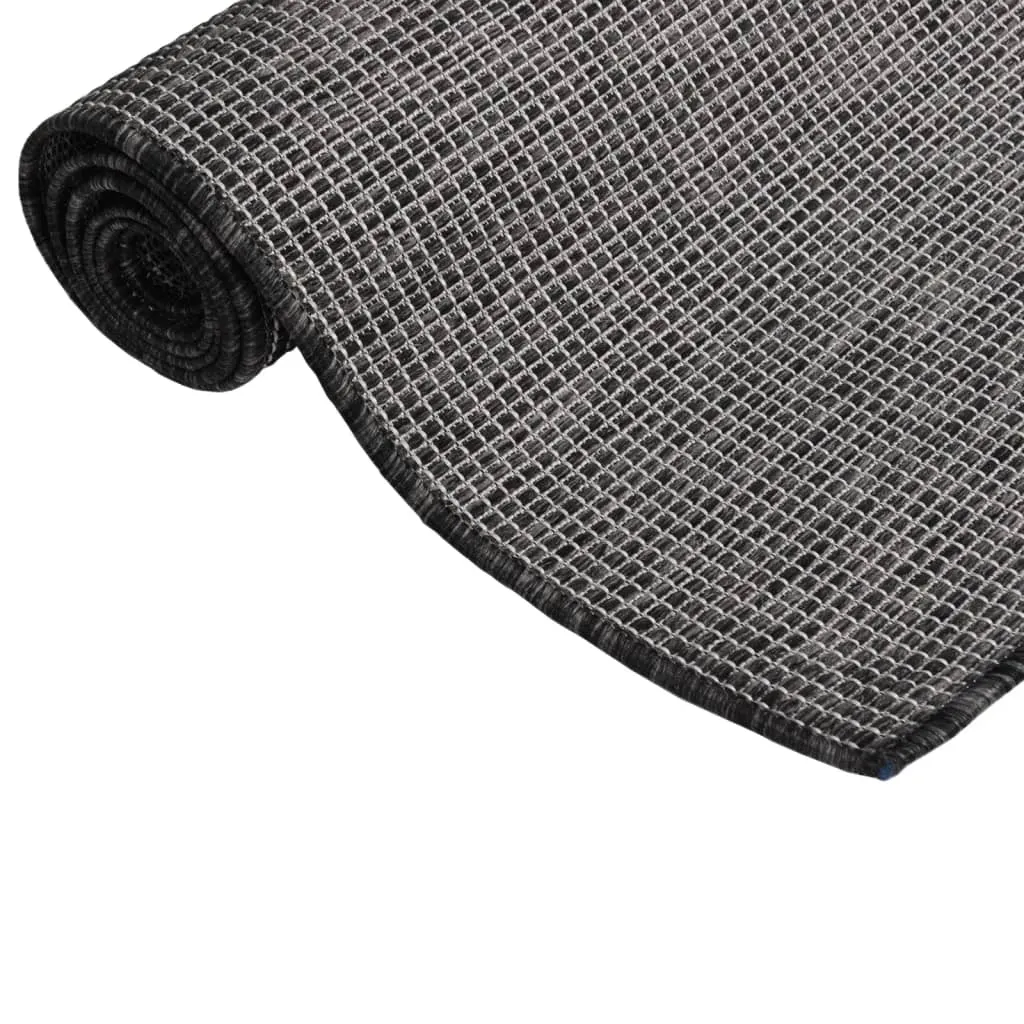 Outdoor Flatweave Rug 120x170 cm Grey