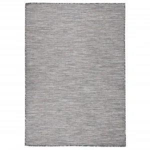 Outdoor Flatweave Rug 140x200 cm Brown and Black