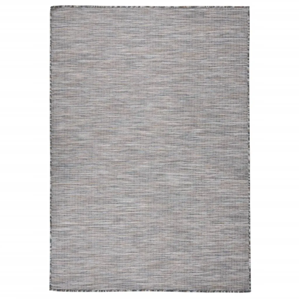 Outdoor Flatweave Rug 140x200 cm Brown and Black