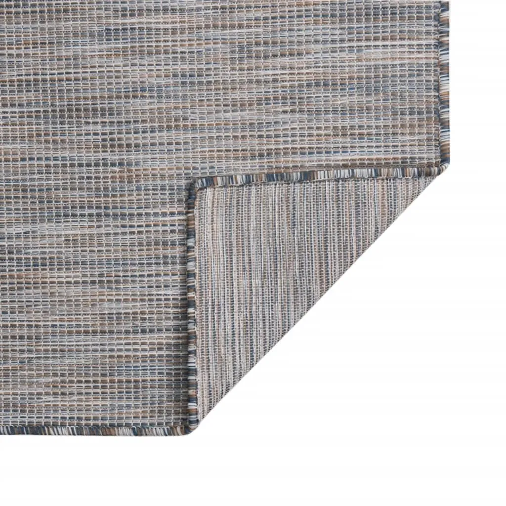 Outdoor Flatweave Rug 140x200 cm Brown and Black