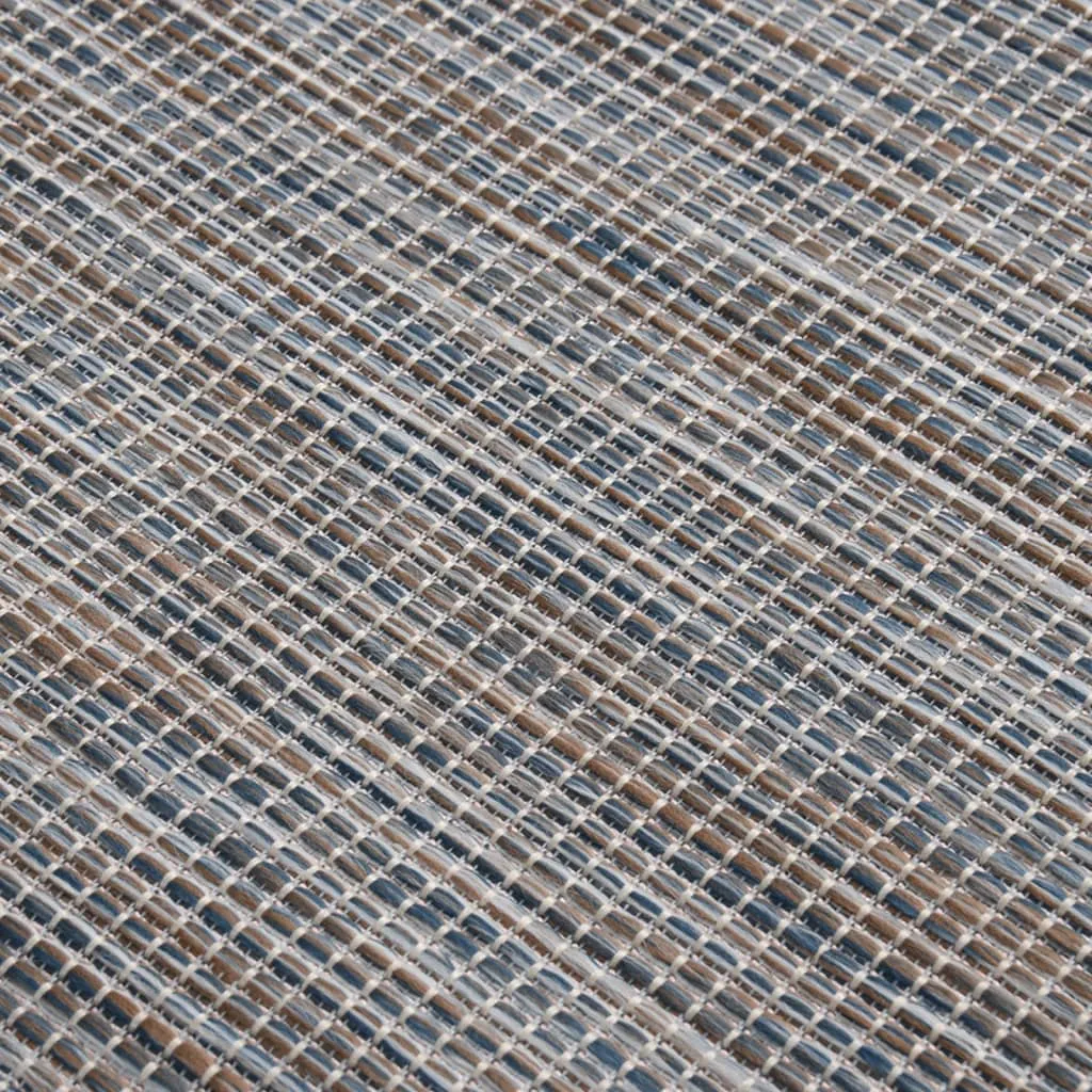 Outdoor Flatweave Rug 140x200 cm Brown and Black