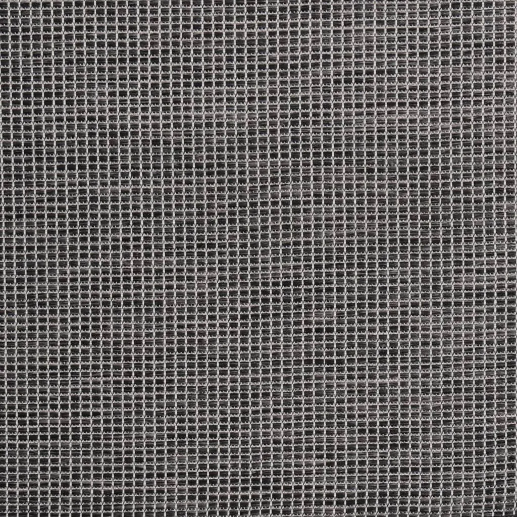 Outdoor Flatweave Rug 140x200 cm Grey