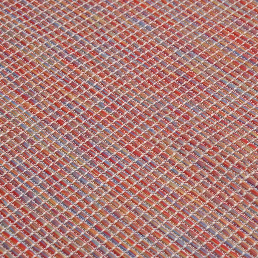 Outdoor Flatweave Rug 140x200 cm Red